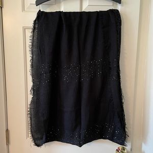 Black infinity sheet scarf with sparkle detail